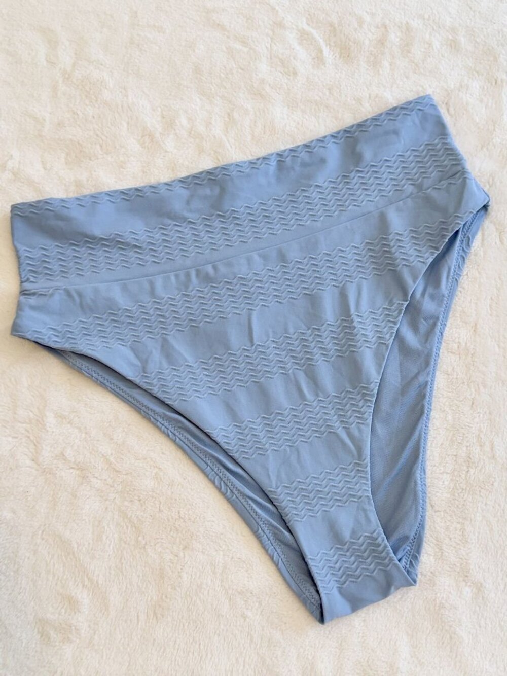 NWT Aerie Light Blue High Cut Cheeky Bikini Bottom - Size: Large